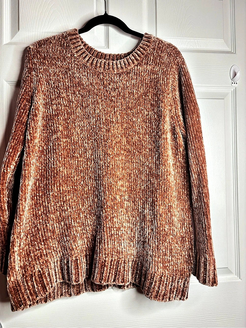 Orvis Classic Collection Chenille Crewneck Pullover Sweater Brown Large
